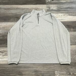 Arborwear Gray‎ White Mens XL 1/4 Zip Pullover Mock Neck Activewear Sweatshirt